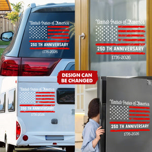 USA 250th Anniversary Car Window Decal Sticker