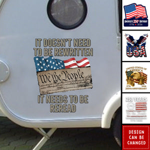 250 Years of America - We The People US Flag Car Window Decal