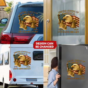 Patriot Eagle With Statue Of Liberty Car Window Decal Sticker For USA 250th Anniversary