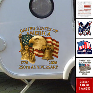 Patriot Eagle With Statue Of Liberty Car Window Decal Sticker For USA 250th Anniversary