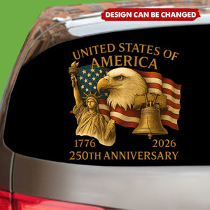 Patriot Eagle With Statue Of Liberty Car Window Decal Sticker For USA 250th Anniversary