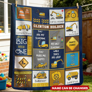 Construction Machines Vehicle Dump Truck Tractor Personalized Blanket