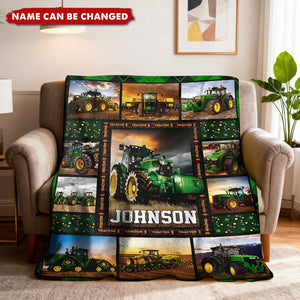 Construction Vehicle Custom Name Truck Tractor Blanket