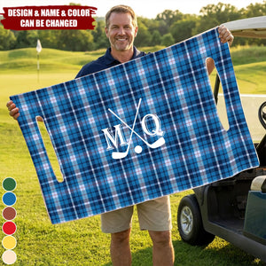 Personalized Golf Club Wreath Plaid Golf Cart Seat Cover - Accessories Birthday Gift for Golfers Country Clubs