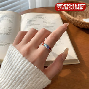 Personalized Elegant 1-8 Birthstones Ring - Birthday Mother's Day Gift for Mom Grandma