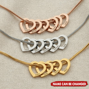 A Wearable Tribute to Your Whole Family - Personalized Engraved Names Heart Outline Pendant Necklace