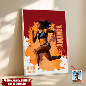 Personalized Athlete Photos Splatter Art Design Canvas Prints Wall Decor Ship Birthday Team Gift for Sports Lover Player