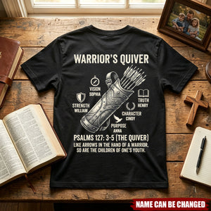 Warrior's Quiver Christian Personalized Bible Verse Shirt - Father's Day Gift For Dad, Husband