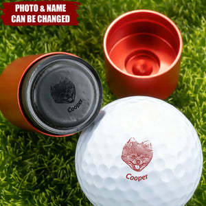 Personalized Dog Cat Pet Portrait Photo Golf Ball Self-inking Stamp - Birthday Gift for Golf Players Pet Lovers
