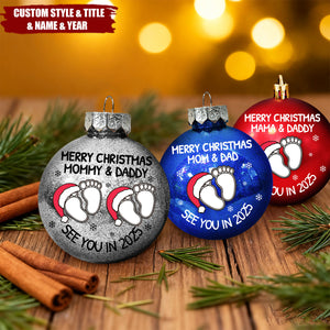 Baby Expecting See You In 2026 - Personalized Ball Ornament