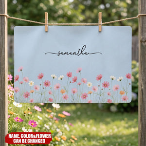 Custom Birth Flower & Name For Her, Coworkers, Friends, Teacher - Personalized Desk Mat
