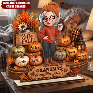 Custom 2-Layered Wooden Plaque - Personalized Mother's Day Gifts For Mom, Grandma - Pumkin Patch