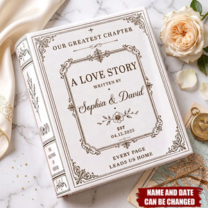 Custom Book Vase - Personalized Anniversary Wedding Gifts For Husband And Wife, Him And Her - Every Page Leads Us Home