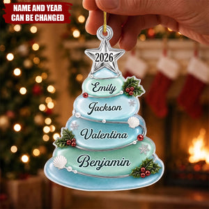 Custom Acrylic Ornament - Personalized Christmas Birthday Gifts For Mom, Dad, Brother, Sister - Salty Air Loving Family Together