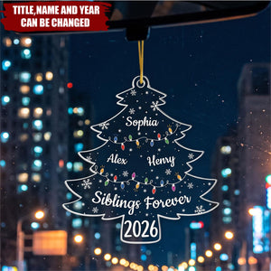 Custom Acrylic Ornament - Personalized Christmas Birthday Gifts For Mom, Dad, Brother, Sister - Always Side By Side Together