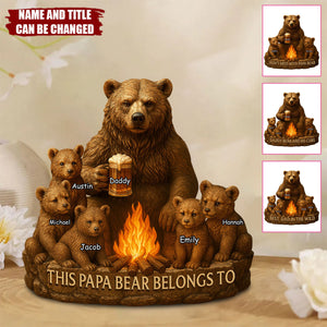 Best Dad In The Wild - Personalized Bear Shaped Acrylic Plaque, Fatherās Day Gift for Dad