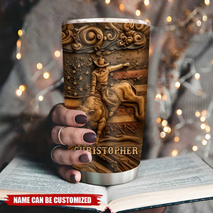 Proud Strong Man - Personalized Bull Riding Tumbler