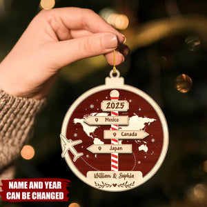 Adventure Is Worthwhile - Personalized Acrylic Flat Ornament, Gift For Adventure Travel Lovers