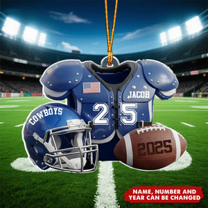 Football Season - Personalized Christmas Acrylic Ornament