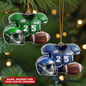 Football Season - Personalized Christmas Acrylic Ornament