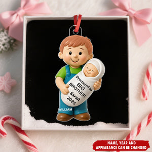 Promoted To Big Sister Big Brother - Personalized Christmas Acrylic Ornament
