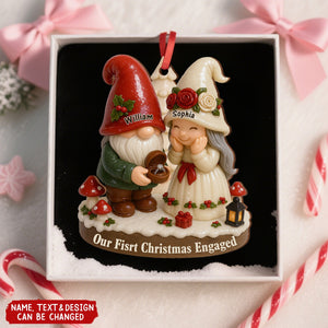 Our First Christmas Engaged - Personalized Christmas Acrylic Ornament