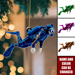 Love Scuba Diving - Personalized Christmas Acrylic Ornament