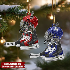 Hockey - Personalized Christmas Acrylic Ornament