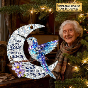 3D Crystal Effect Christmas Hummingbird Moon Memorial - Personalized Christmas Acrylic Ornament
