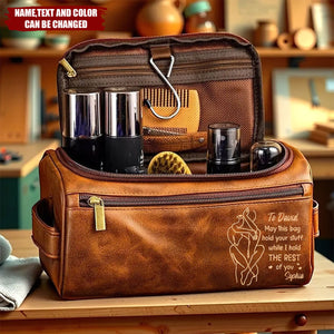 Personalized Gifts For Him Leather Toiletry Bag