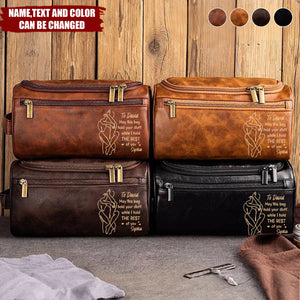Personalized Gifts For Him Leather Toiletry Bag