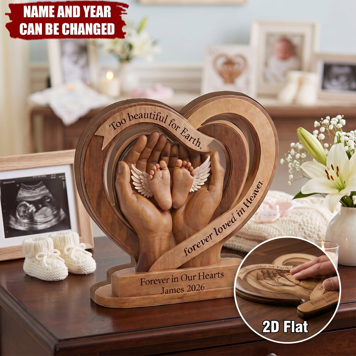 Infant Loss Remembrance - Personalized Baby Memorial Wooden Block