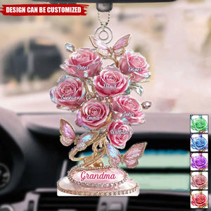 Each Rose Holds A Piece Of Your Heart - Family Personalized Custom Acrylic Ornament