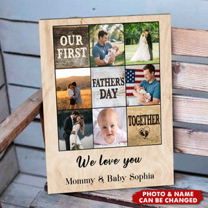 Our First Fathers Day Gifts 2025, Personalized Picture Gift For Dad, Custom Daddy Photo Collages