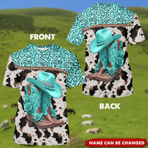 Western Cowgirl Boots - Personalized Cowgirl All Over Shirt