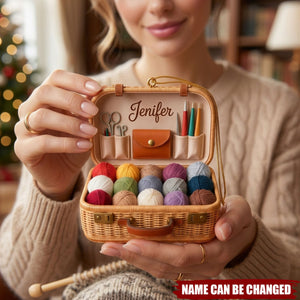 Knitting and Crochet 2D FLAT Ornament, Personalized Yarn Ball Ornament, Sewing Lover Gift