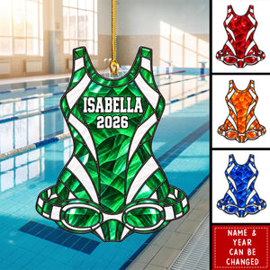 Personalized Swimming Christmas Ornament -Gift For Swimmer Girl