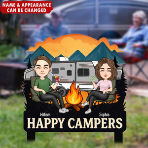 Happy Campers Welcome To Our Campsite - Personalized Garden Stake