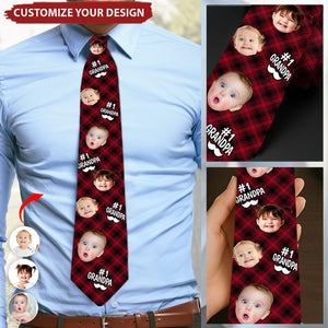 Custom Photo Best One In The World - Family Personalized Tie