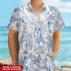 Dog Lovers Toile De Jouy Style Custom Dog Breeds - Personalized Hawaiian Shirt