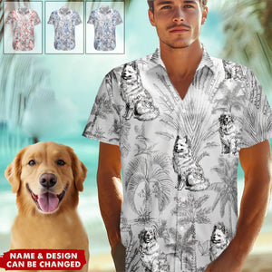Dog Lovers Toile De Jouy Style Custom Dog Breeds - Personalized Hawaiian Shirt