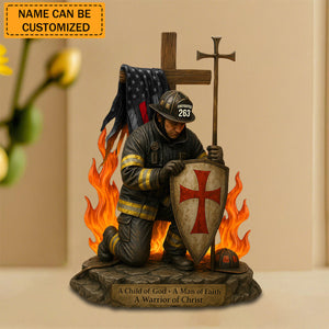 Knight Templar Gifts For Firefighter - Personalized Acrylic Plaque