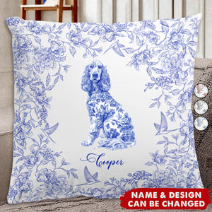 Dog Custom Toile De Jouy Style - Personalized Pillow