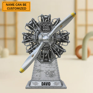 Radial Airplane Engine Acrylic Plaque - Personalized Gifts For Pilot