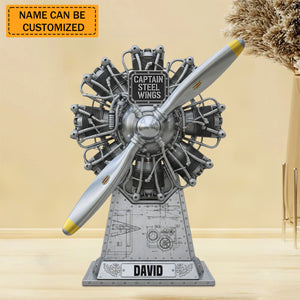 Radial Airplane Engine Acrylic Plaque - Personalized Gifts For Pilot