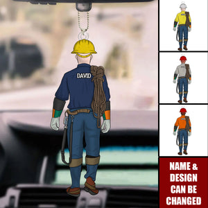 Gift For Lineman - Personalized Acrylic Car Ornament