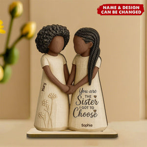 African American Besties You Are The Sister Personalized Standing Wooden Plaque