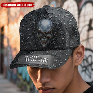 Matte Black Skull Cool Style - Personalized Classic Cap