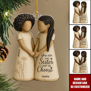 African American Besties You Are The Sister Personalized Christmas Acrylic Ornament
