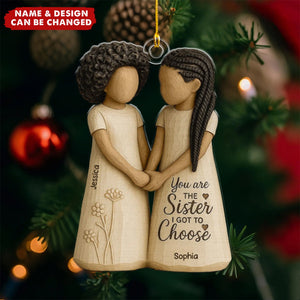 African American Besties You Are The Sister Personalized Christmas Acrylic Ornament